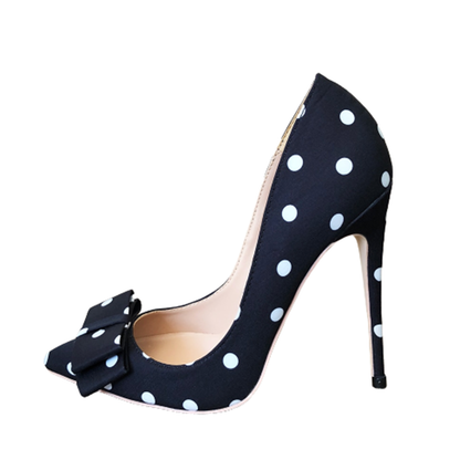 Funki Findz | Shoes | Women's Polka Dot Bowknot Satin Stilettos