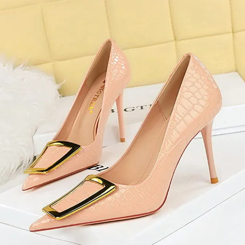 Funki Findz | Shoes | Women's Metal Buckle Pointed Toe Pumps