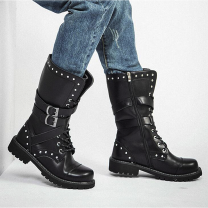 Funki Findz | Boots | Men's Gothic Punk Buckle Strap Biker Boots