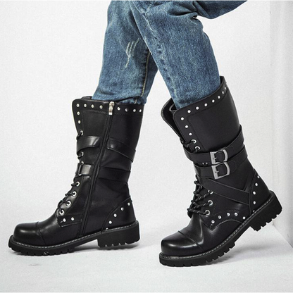 Funki Findz | Boots | Men's Gothic Punk Buckle Strap Biker Boots
