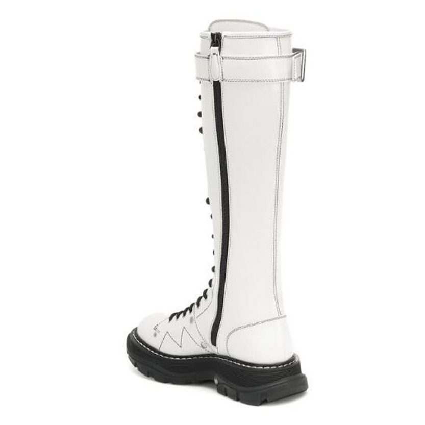Funki Findz | Boots | Women's White Knee High Lace Up Boots