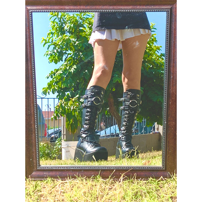 Funki Findz | Boots | Women's Goth Lace Up Platform Wedges