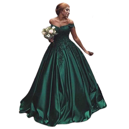 Funki Findz | Dresses | Women's Elegant Long Satin Ball Gown