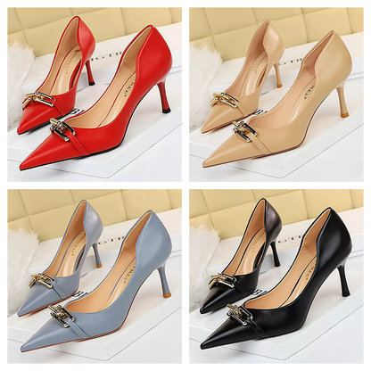 Funki Findz | Shoes | Women's Pointed Toe Metal Buckle Pumps