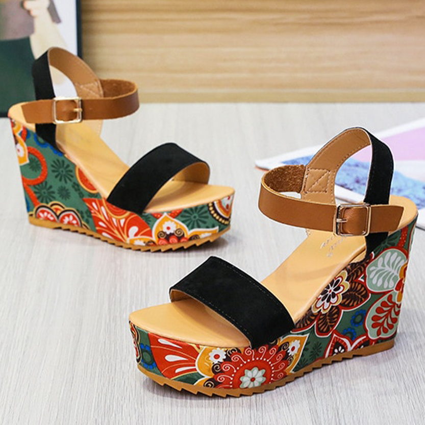 Funki Findz | Shoes | Women's Floral Platform Wedge Sandals