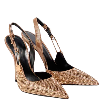 Funki Findz | Shoes | Women's Metallic Beaded High Slingbacks