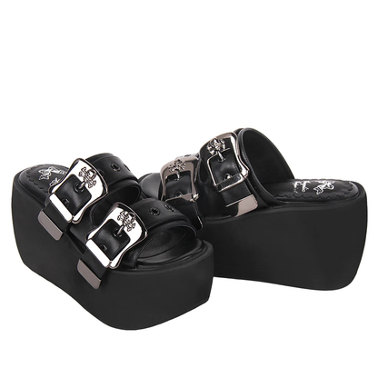 Funki Findz | Shoes | Women's Gothic Buckle Strap High Slides