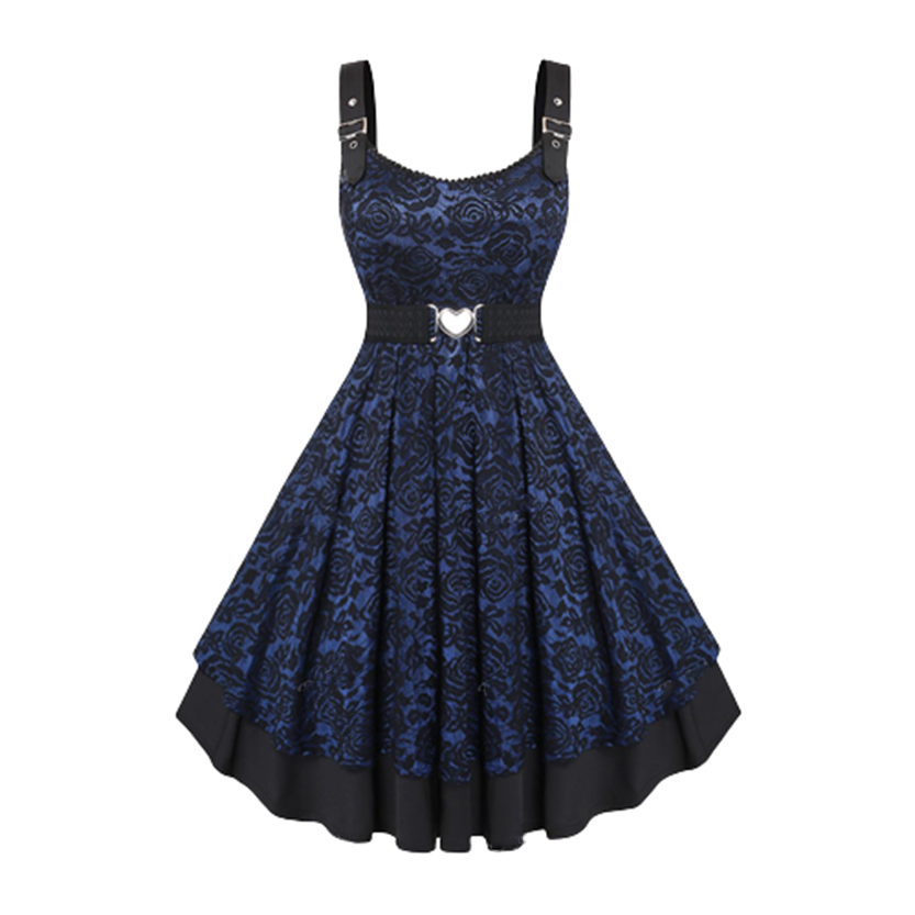 Funki Findz | Dresses | Women's Floral Lace Buckle Strap Dress