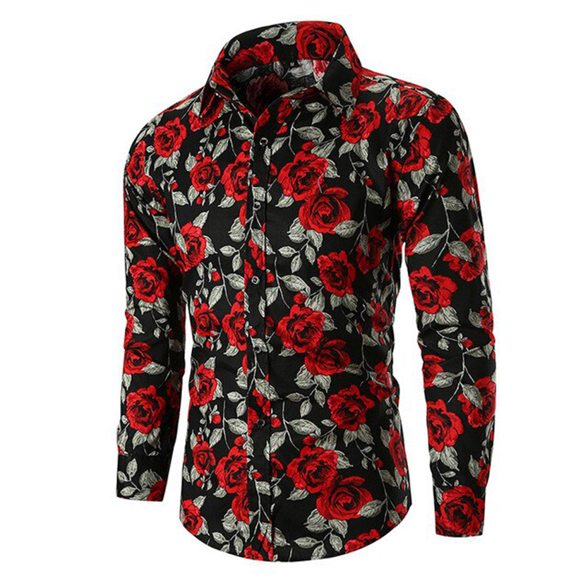 Funki Findz | Shirts | Men's Floral Print Long Sleeved Dress Shirt