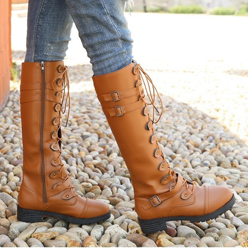 Funki Findz | Boots | Women's Knee High Steampunk Flat Boots