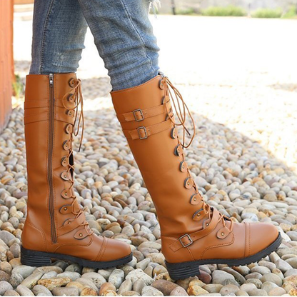 Funki Findz | Boots | Women's Knee High Steampunk Flat Boots