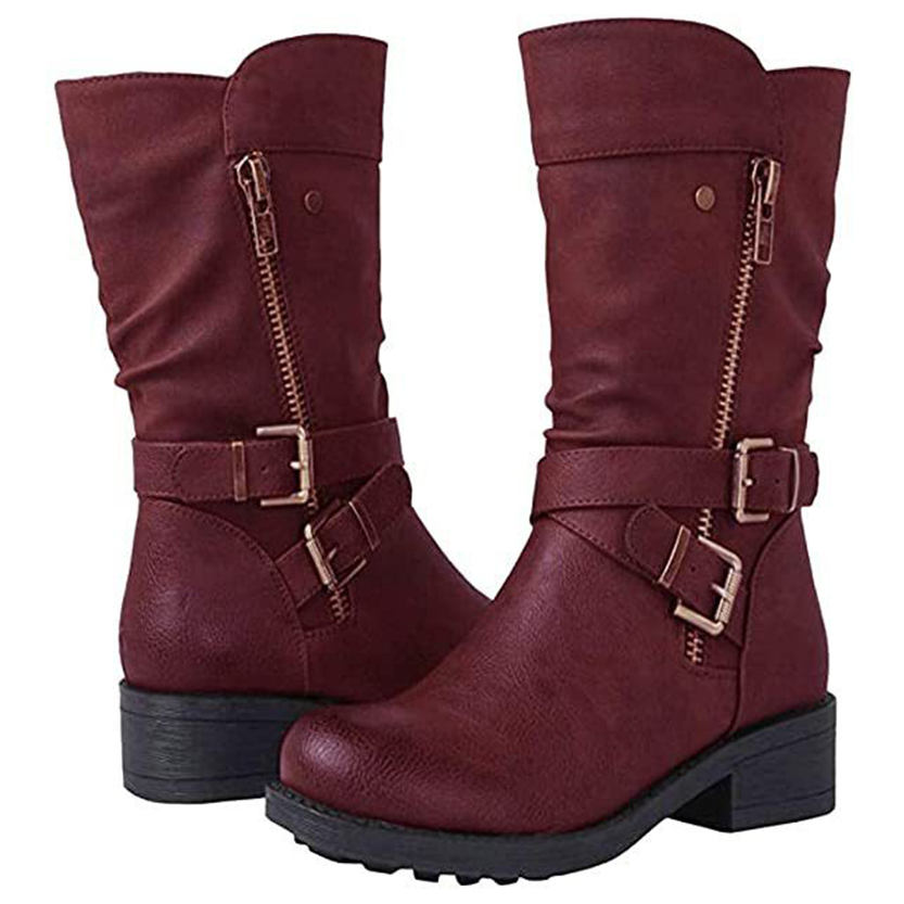 Funki Findz | Boots | Women's Biker Boot | Zipper Buckle Boots