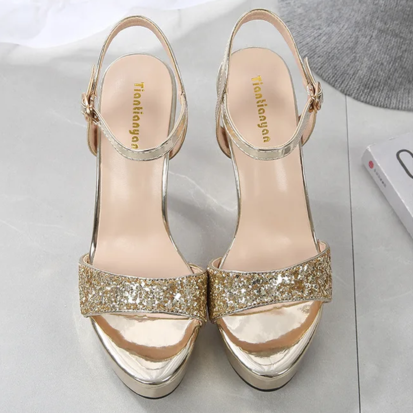 Funki Findz | Shoes | Women's Metallic Party Platform Sandals