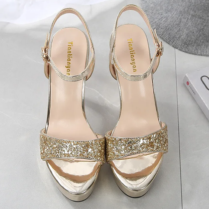 Funki Findz | Shoes | Women's Metallic Party Platform Sandals