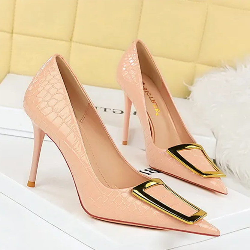 Funki Findz | Shoes | Women's Metal Buckle Pointed Toe Pumps