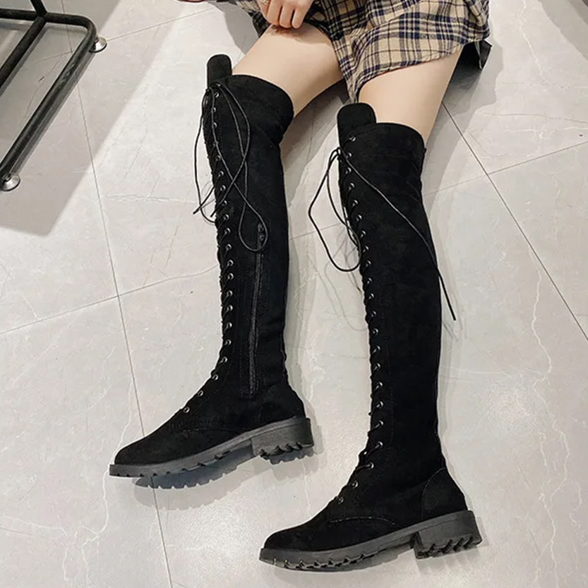 Funki Findz | Boots | Women's Over Knee Lace Up Long Boots
