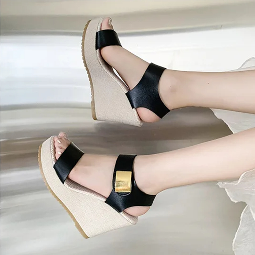 Funki Findz | Shoes | Women's Hign Buckle Strap Wedge Sandal