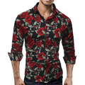Funki Findz | Shirts | Men's Floral Print Long Sleeved Dress Shirt