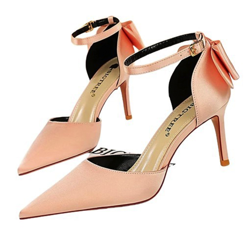 Funki Findz | Shoes | Women's Elegant Silk Bow Stiletto Pumps