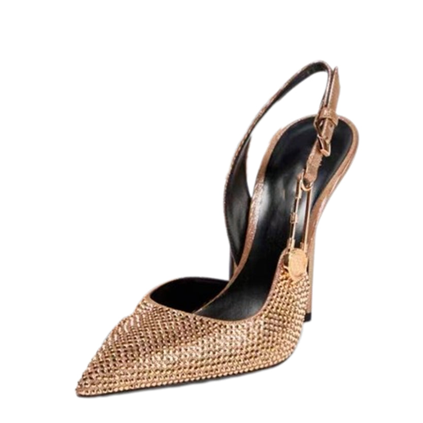 Funki Findz | Shoes | Women's Metallic Beaded High Slingbacks