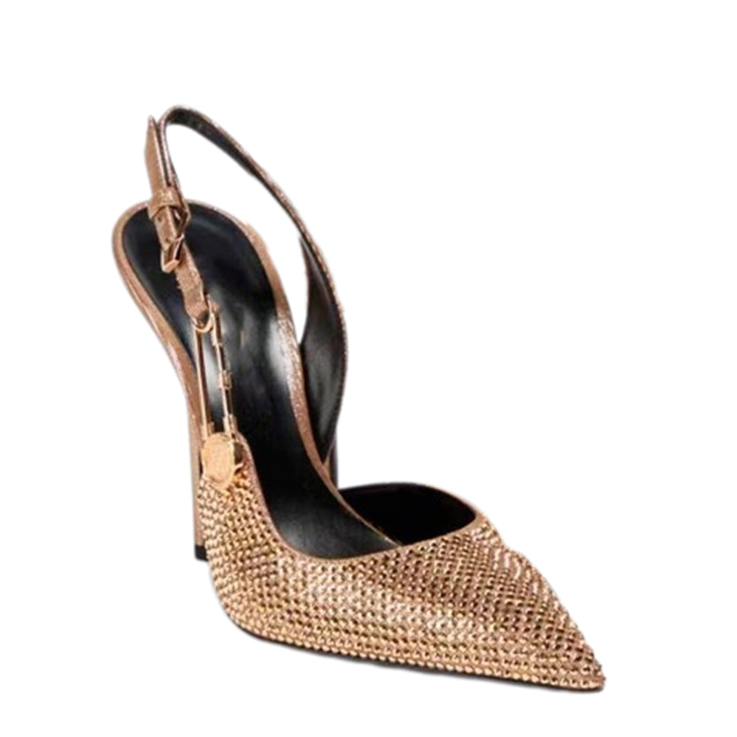 Funki Findz | Shoes | Women's Metallic Beaded High Slingbacks
