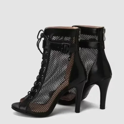 Funki Findz | Boots | Women's Mesh Lace Up Buckle Ankle Boots