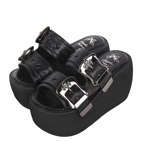 Funki Findz | Shoes | Women's Gothic Buckle Strap High Slides