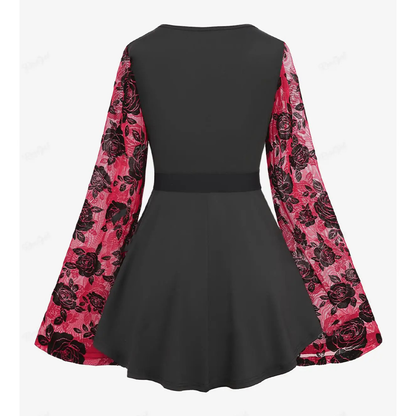 Funki Findz | Shirts | Women's Gothic Rose Flower Tunic Top