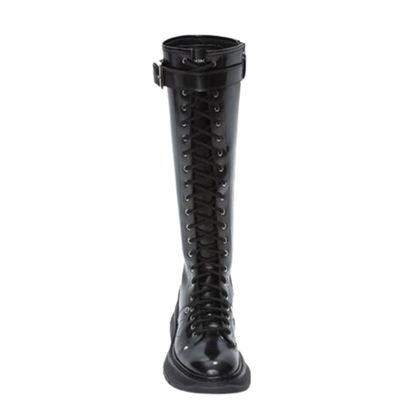 Funki Findz | Boots | Women's White Knee High Lace Up Boots