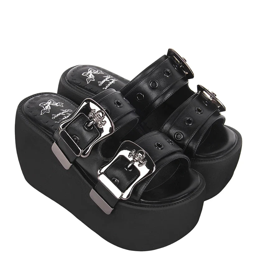 Funki Findz | Shoes | Women's Gothic Buckle Strap High Slides