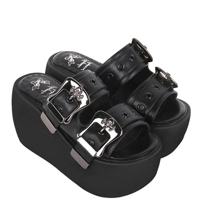 Funki Findz | Shoes | Women's Gothic Buckle Strap High Slides