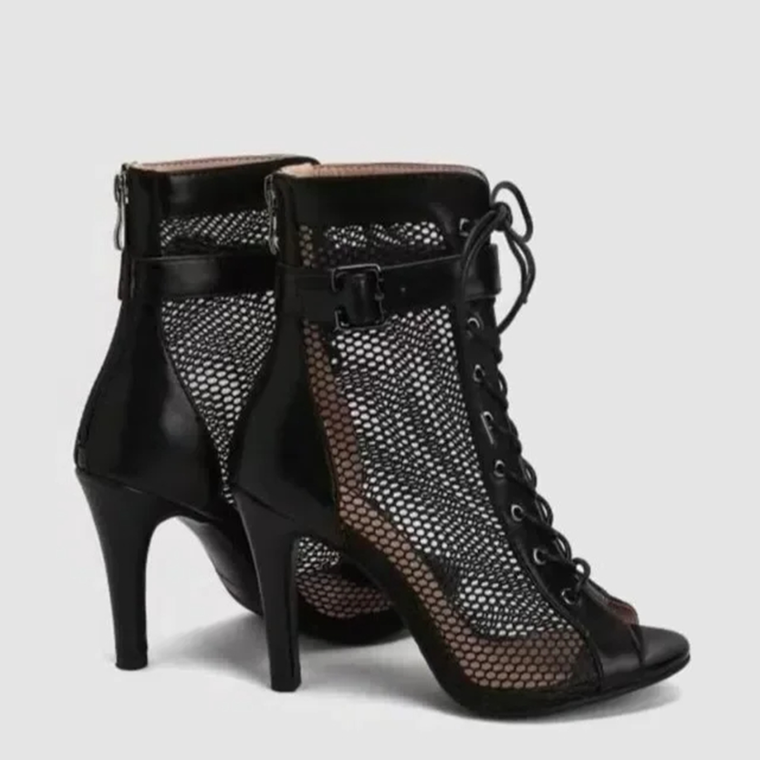 Funki Findz | Boots | Women's Mesh Lace Up Buckle Ankle Boots
