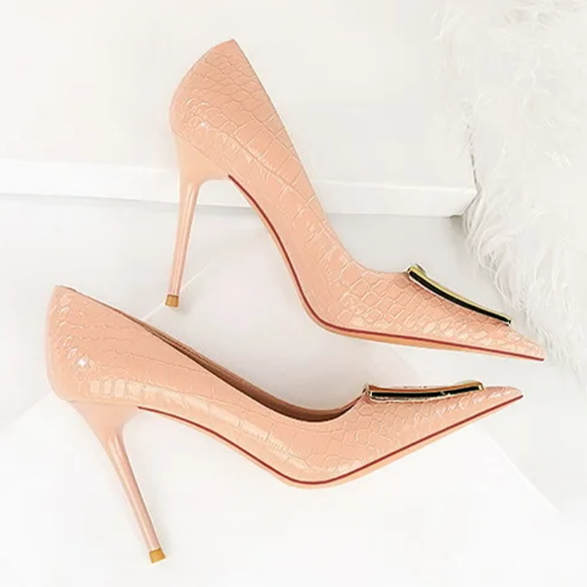 Funki Findz | Shoes | Women's Metal Buckle Pointed Toe Pumps