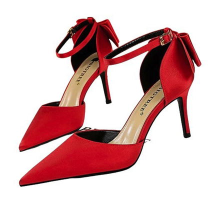 Funki Findz | Shoes | Women's Elegant Silk Bow Stiletto Pumps