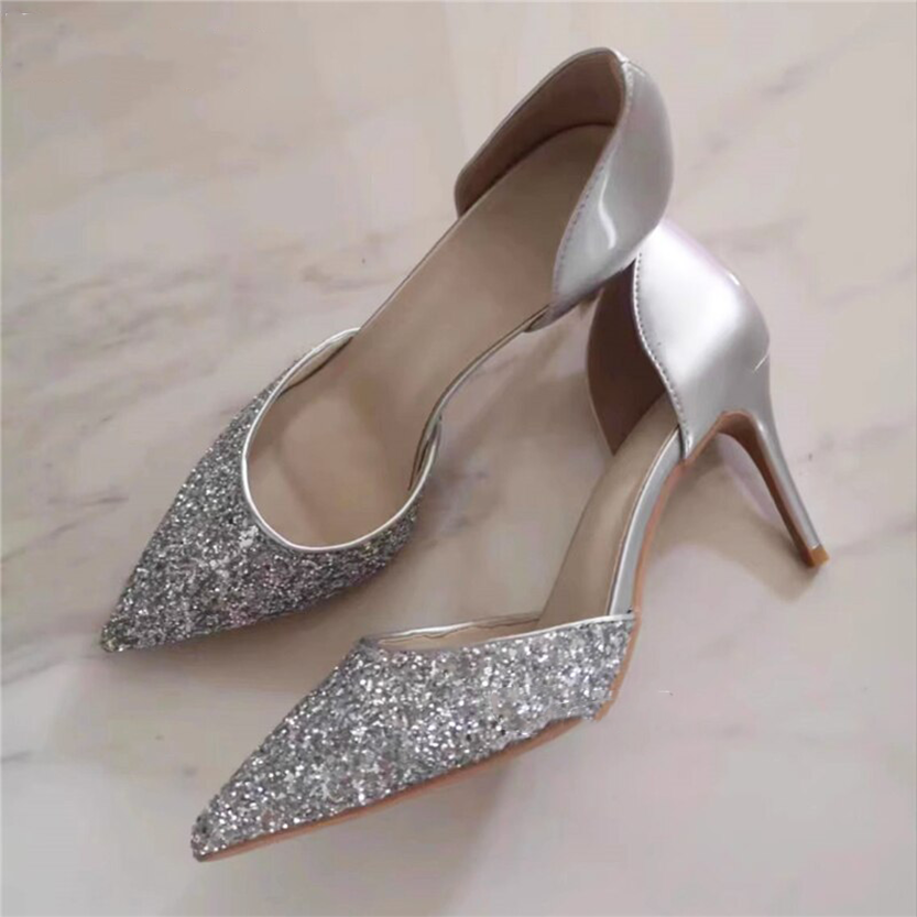 Funki Findz | Shoes | Women's Leather Sequin Glitter Bridal Shoe