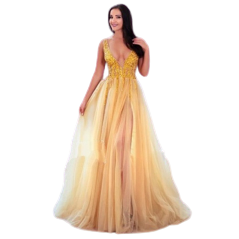 Funki Findz | Dresses | Women's Long Chiffon Tulle Prom Dress