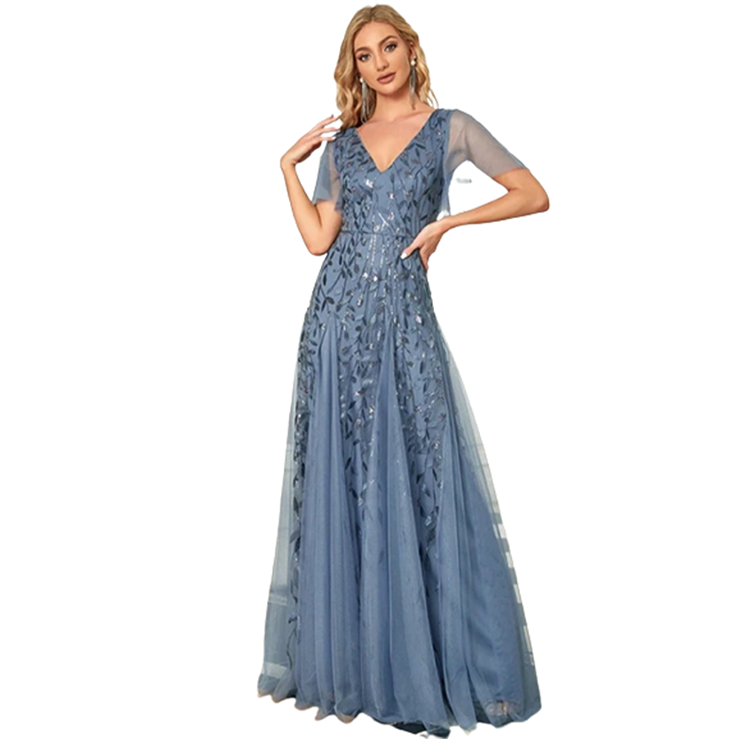 Funki Findz | Dresses | Women's Long Sequin Lace Formal Dress