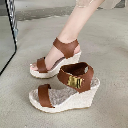 Funki Findz | Shoes | Women's Hign Buckle Strap Wedge Sandal