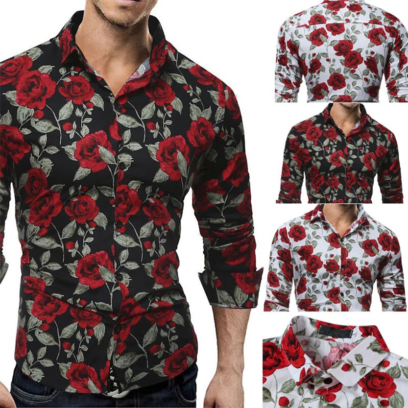 Funki Findz | Shirts | Men's Floral Print Long Sleeved Dress Shirt