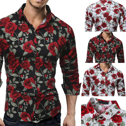 Funki Findz | Shirts | Men's Floral Print Long Sleeved Dress Shirt