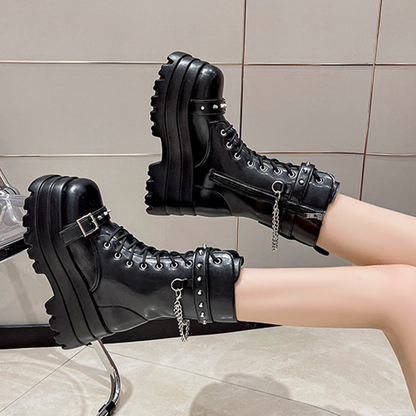 Funki Findz | Boots | Women's Gothic Square Toe Platform Boots