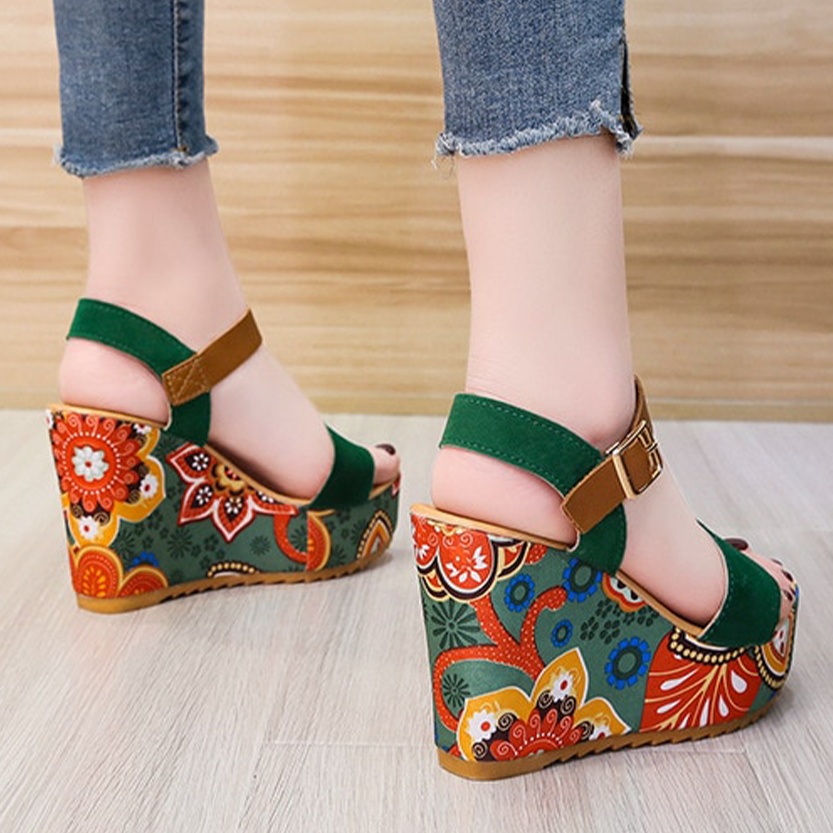 Funki Findz | Shoes | Women's Floral Platform Wedge Sandals