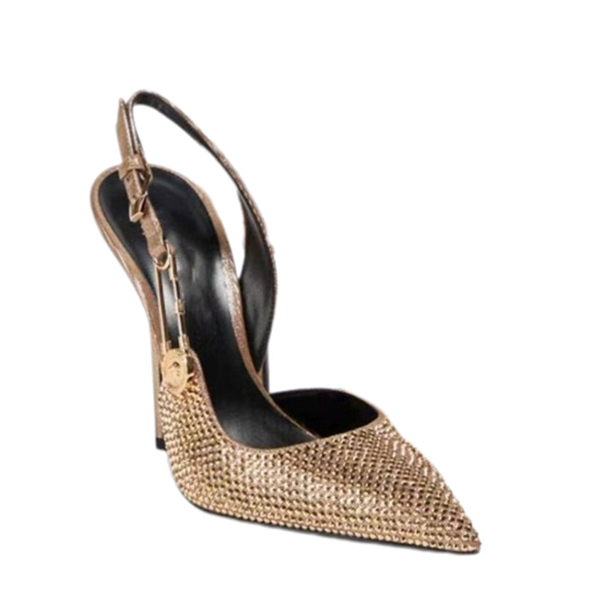 Funki Findz | Shoes | Women's Metallic Beaded High Slingbacks