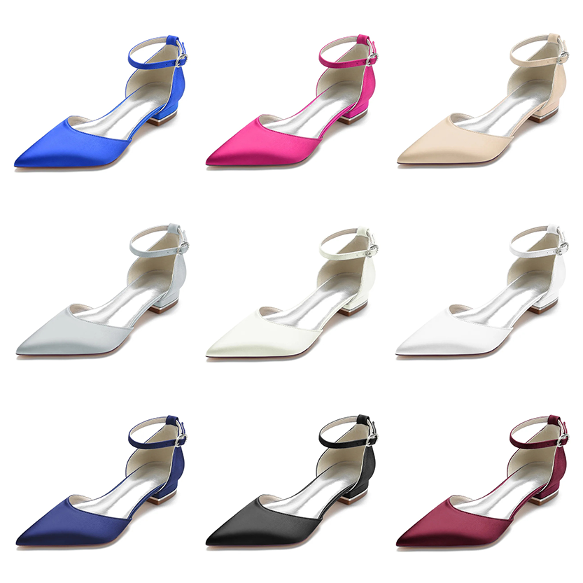 Funki Findz | Shoes | Women's Satin Pointy Toe Wedding Flats