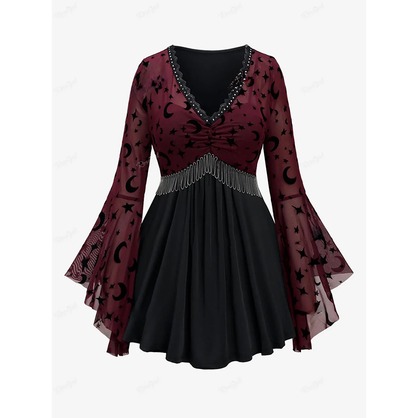Funki Findz | Shirts | Women's Elegant Chiffon Steampunk Shirt