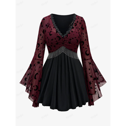Funki Findz | Shirts | Women's Elegant Chiffon Steampunk Shirt