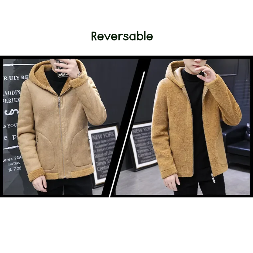 Funki Findz | Jackets | Men's Hooded Winter Faux Leather Jacket