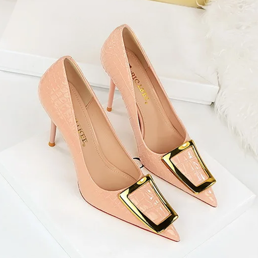 Funki Findz | Shoes | Women's Metal Buckle Pointed Toe Pumps