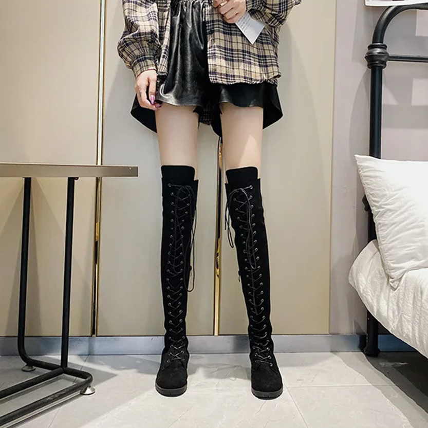 Funki Findz | Boots | Women's Over Knee Lace Up Long Boots