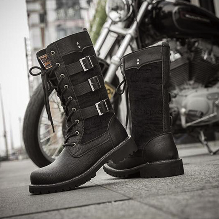 Funki Findz | Boots | Men's Gothic Punk Buckle Strap Biker Boots